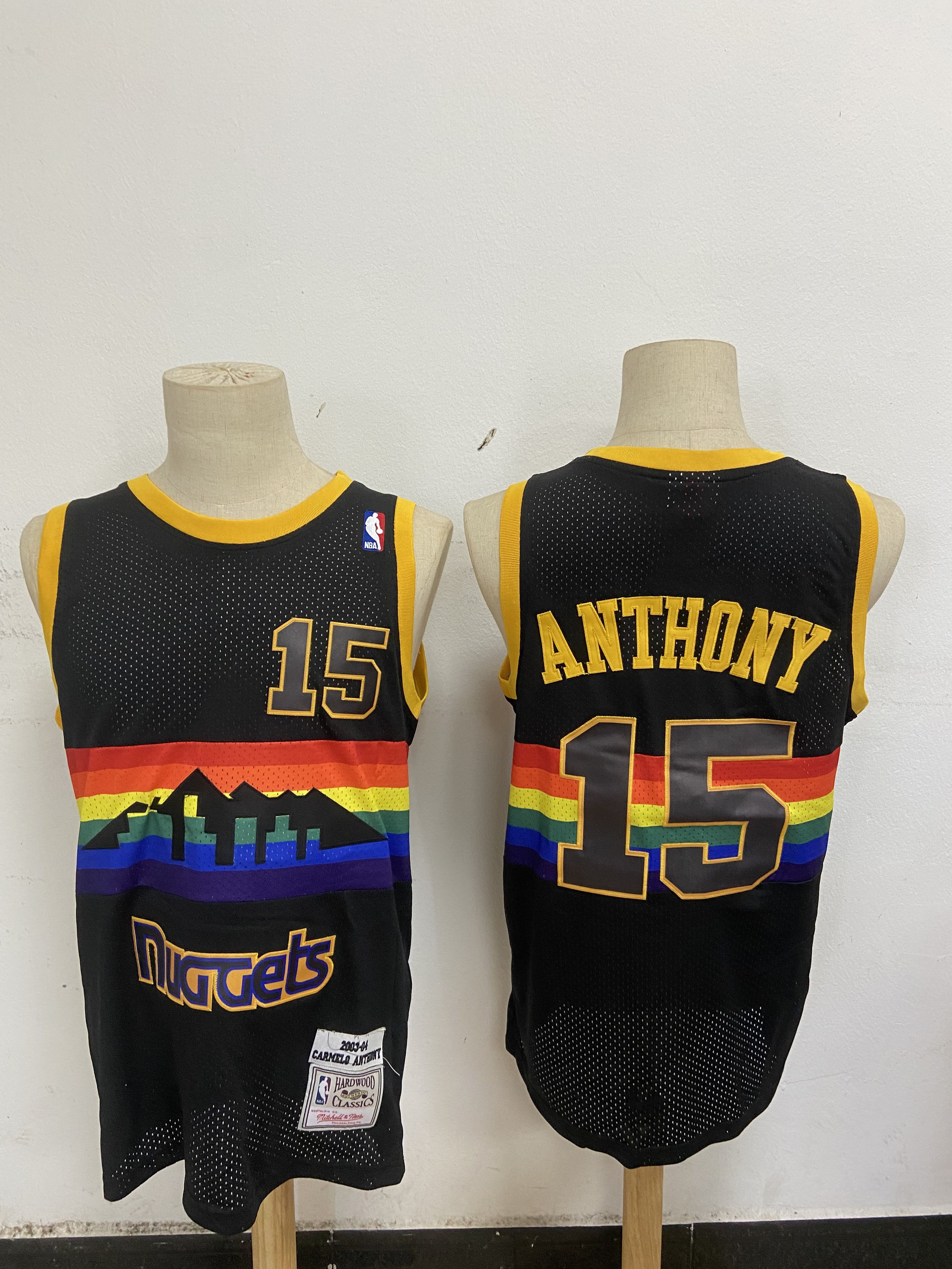 Men Denver Nuggets 15 Anthony Black mesh Throwback NBA Jerseys